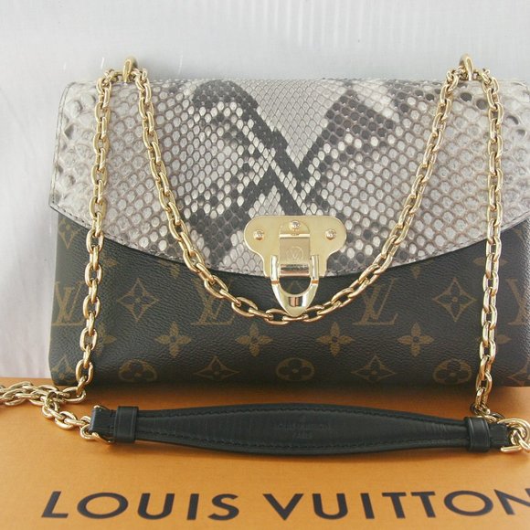 LOUIS VUITTON SAINT PLACIDE PYTHON+MONOGRAM CANVAS RETAIL$3,150 ++100% AUTHENTIC - Picture 3 of 16
